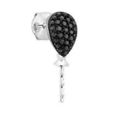PLUMP PEAR, PAVE STUDS BLK DIA.