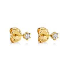9KYG, 0.12ct 6 CLAW DIA. STUDS