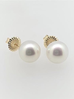 11mm, HIGH BUTTON S/SEA. 18KYG STUDS, High Lustre