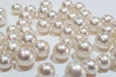 8mm FAT BUTTON S/SEA, WHT, GREAT LUSTRE
