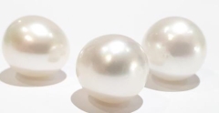 13mm OVAL S/SEA, WHITE, HIGH LUSTRE