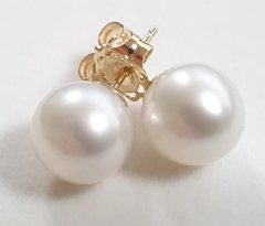 9-10mm HIGH BUTTON S/SEA 18KYG STUDS