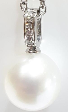 10mm S/S 9KWG, 6= 0.03ct