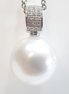 13mmS/SEA,18KWG PAVE .09ct