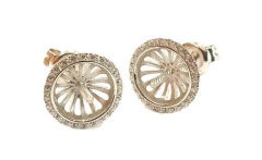 SILVER & CZ CLUSTRE STUD (x46cz)