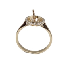 DIAMOND SET BEZEL, PEARL BASKET RING, SMALL
