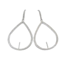 SILVER LARGE PEAR OUTLINE WITH 151 HOOK & PEARL PIN